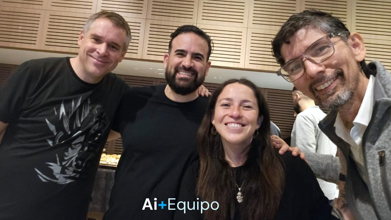El equipo que facilita AI+Equipo: Thomas, Jorge, Celeste y Luis